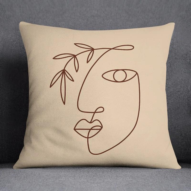 Abstract Brown Flower Decorative Pillowcase Living Room Office Ornaments Home Pillowcase