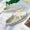 Полутапочки, парусиновая обувь, универсальные маленькие белые туфли для студенток, летняя корейская повседневная обувь, модная парусиновая обувь
