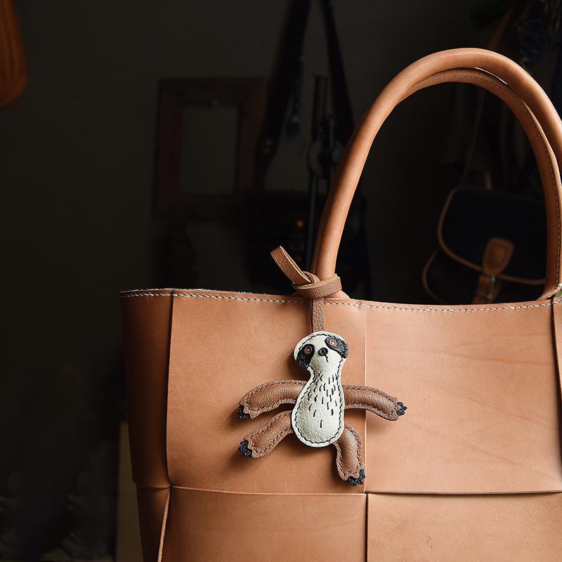 Designer Original Folivora Sloth Handmade Leather Car Key Bag Pendant Personalized Niche Keychain