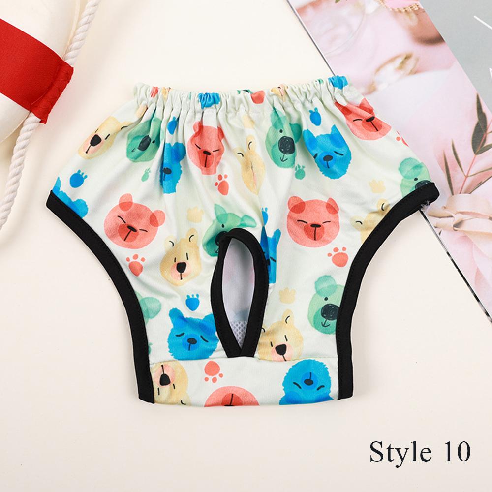Физиологические штаны для домашних животных, впитывающие подгузники для собак, узор, нижнее белье для домашних животных, дышащая многоразовая одежда для собак, эластичные штаны для щенков