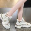 Женская обувь 2024 года, зимняя обувь Plus Velvet Dad, корейская версия, теплые высокие кроссовки со шнуровкой, женская повседневная обувь из белого хлопка