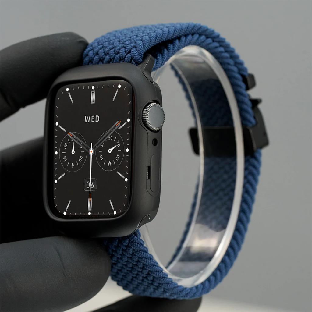 Силиконовый Чехол+Плетеный Ремешок Для Apple Watch Bands 46мм 49мм 44мм 42мм 41мм 40мм 38мм SE 10 9 6 5 Ultra 2 Нейлоновый ремешок Strap