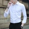 Men's Slim Fit Long Sleeve White Shirt - Stylish Formal Autumn Trend
