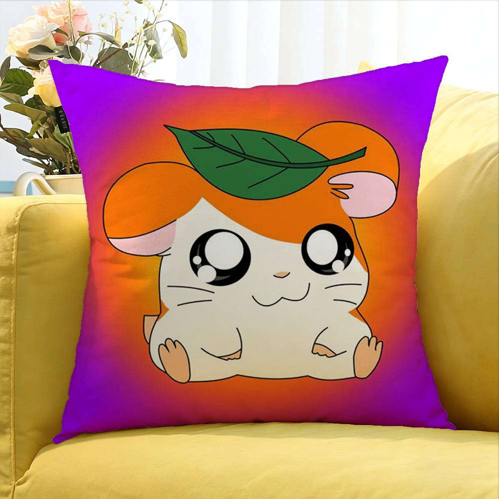 pc CUTE HHamtaro Kawaii World Various Sizes Square Pillow Case For Car Home Bedchamber Decor