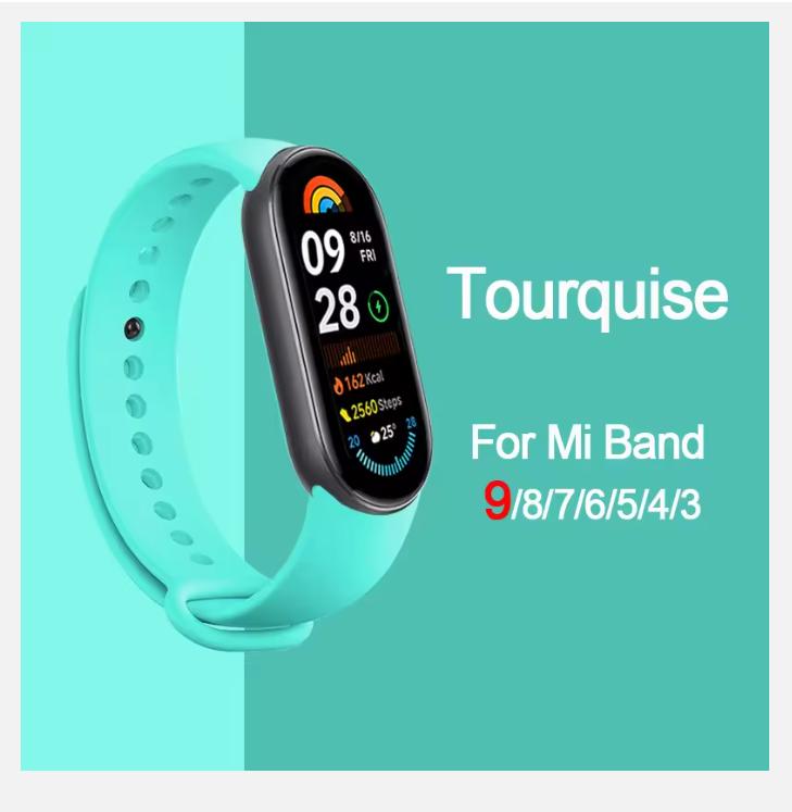 Браслет для Mi band 8 7 Ремешок Sport Silicone Miband4 miband 5 correa Сменный браслет xiaomi Mi band 3 5 6 4 7 8 9 ремешок
