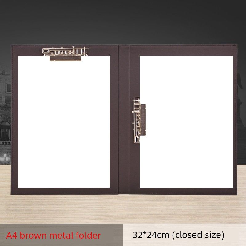 High-End Business Leather A4 Conference Folder A3 Desktop Writing Large Class Pad Fashion Signature Clip