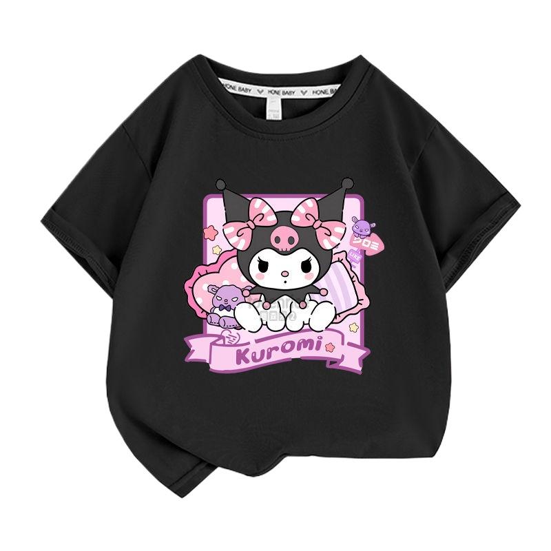Новая серия 2026 года - Летняя детская одежда Sanrio Милая футболка с принтом Куроми Простая повседневная футболка