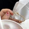 Bangle Bracelet Simple Knot Bangle Cuffs for Women Stretch Bracelet Gold and Silver Knot Bangle
