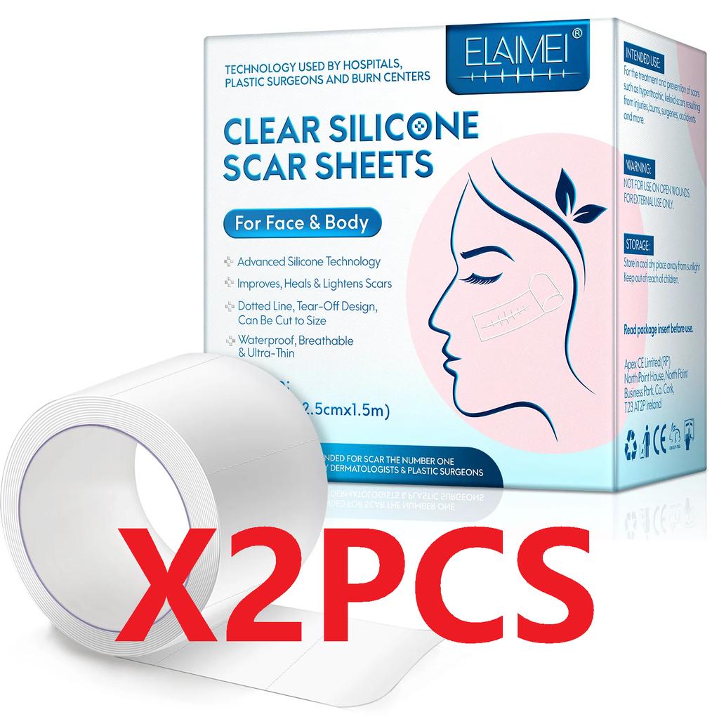 1/2 рулона невидимых силиконовых пластырей от шрамов, 2,5 см x 150 см, самоклеящаяся лента-заплатка от шрамов, многоразовая и эффективная полоска для ухода за кожей