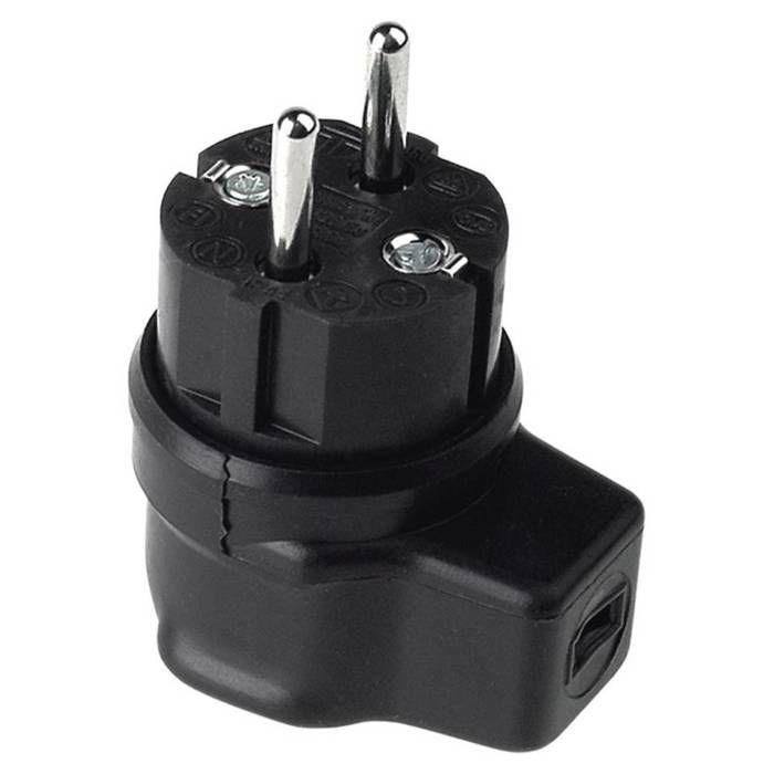 Bachmann 740.017 Fiche électrique mâle avec terre Tout caoutchouc 250 V noir IP44