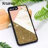Krajews Marble Tri Black Gold Accessories Phone Case For iPhone 17 Air 16 15 14 Plus 11 12 13 Pro Max cover coque
