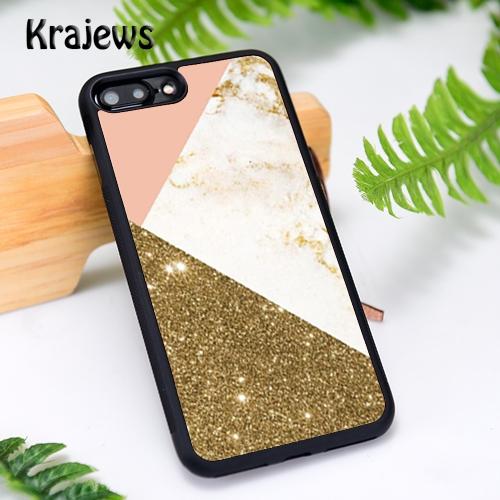 Krajews Marble Tri Black Gold Accessories Phone Case For iPhone 17 Air 16 15 14 Plus 11 12 13 Pro Max cover coque