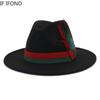 Модная фетровая шляпа с широкими полями для женщин и мужчин, новая осенне-зимняя винтажная джазовая шляпа, вечерняя официальная шляпа