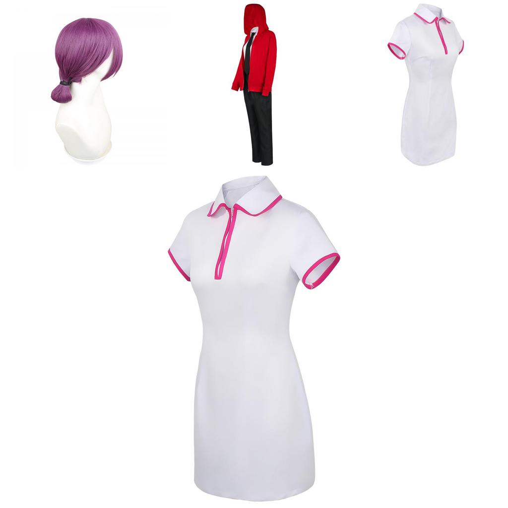 Потрясающий костюм Макимы из Человека-бензопилы с париком Рэйз для Хэллоуинской вечеринки