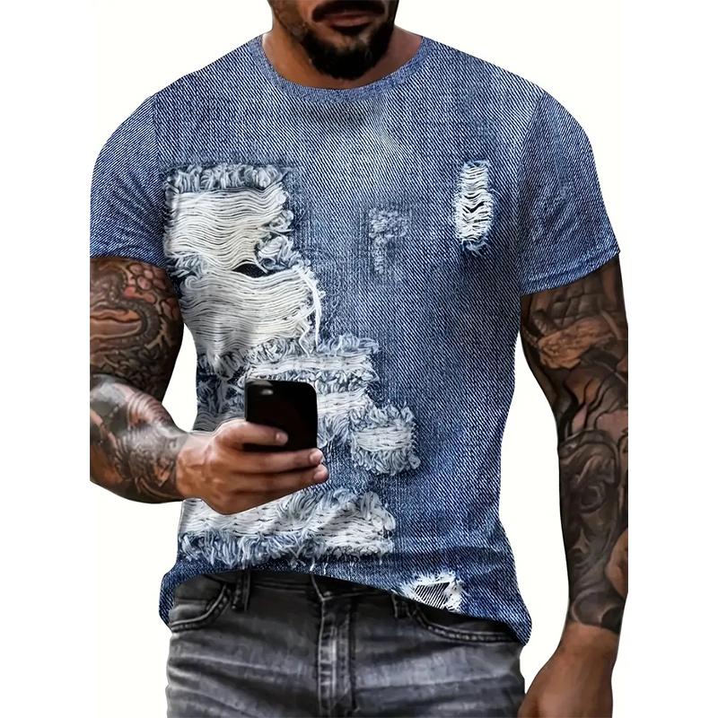 Новая летняя мужская модная футболка с принтом граффити, мужская футболка, топ