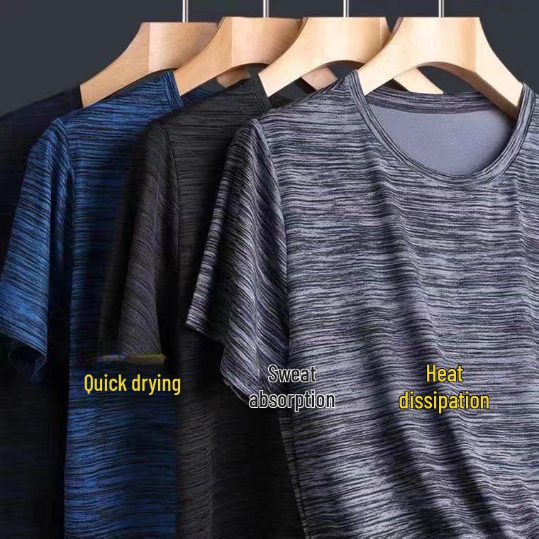 Мужская быстросохнущая свободная футболка Ice Silk с коротким рукавом