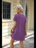2024 Spring/Summer Solid Color Round Neck Pocket Loose Short-Sleeved Dress