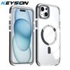 KEYSION Прозрачный магнитный чехол для MagSafe для iPhone 14 15 Pro Max Беспроводная зарядка Ударопрочный чехол для телефона для iPhone 14 15 Plus