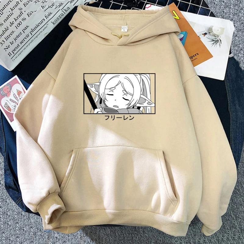 Men's Japanese anime Frieren hoodie fashionable long-sleeved sweatshirt Harajuku casual streetwear comfortable sweatshirt
