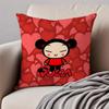 Kawaii PPucca Anime Cushion Cover Pillowcase Antidustmite Invisible Zipper Short Plush Sofa Cushion