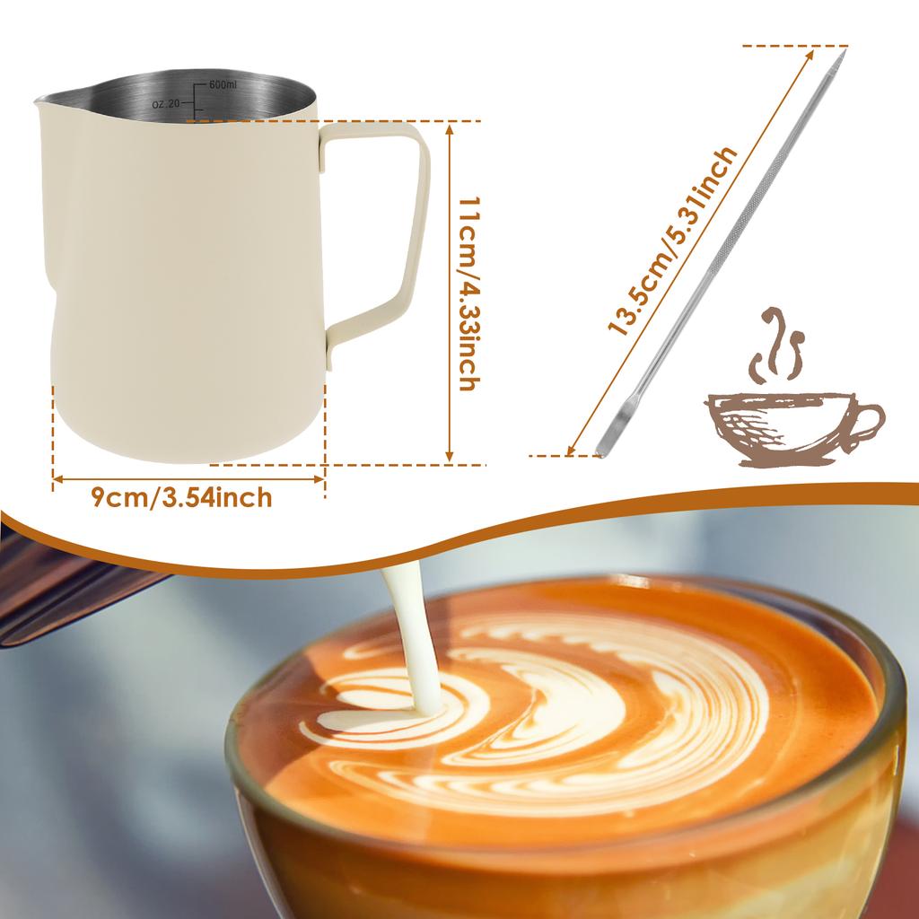 Кувшин для вспенивания молока из нержавеющей стали, длинный закругленный носик, кувшин для латте, кувшин для вспенивания молока, профессиональный кувшин для приготовления молока бариста