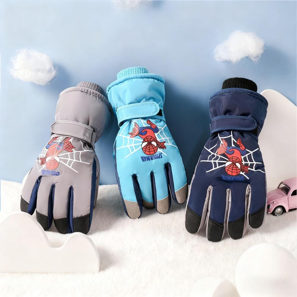 Spider Man Winter Child Gloves Fleece Lined Warm Child Ski Gloves Windproof Cold Proof Cycling Gloves Kids Gift Marvel