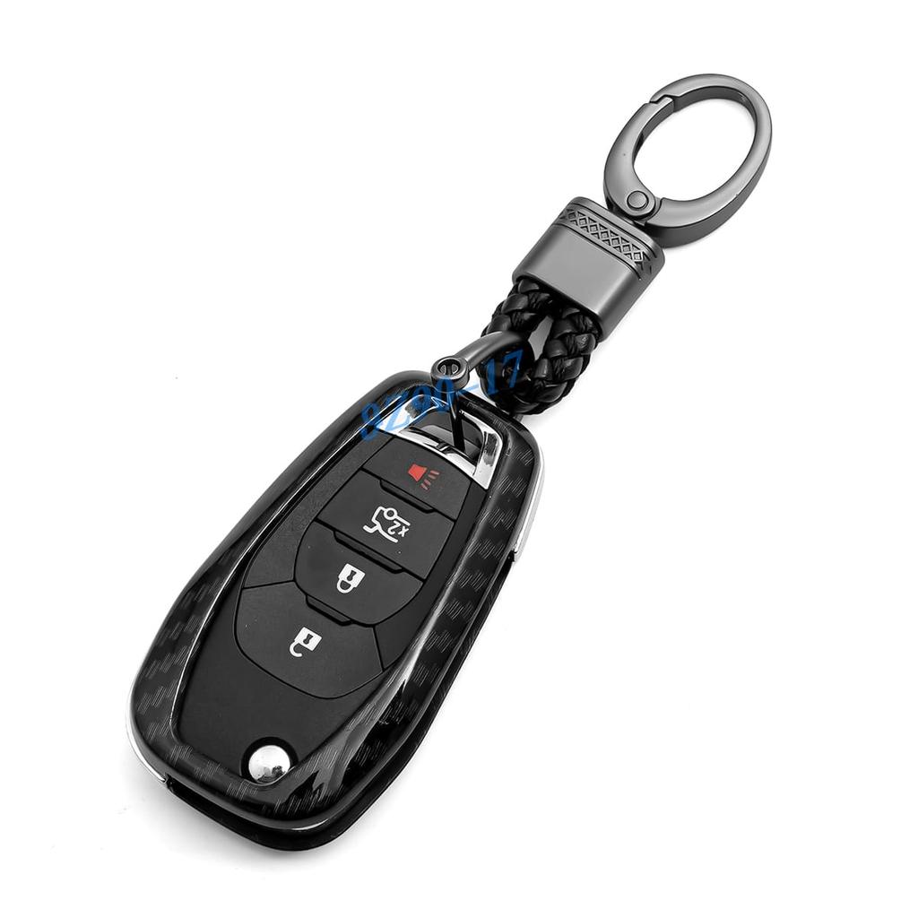 Abs Carbon Fiber Car Smart Key Cover Case Keychain For Chevrolet Chevy Cruze Trailblazer Spark Trax