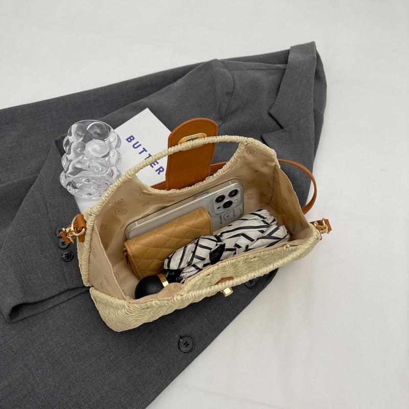 Women Summer Woven Shell Tote Bag Female Handmade Top-Handle Bags Handbags For Women Luxury Designer Beach Purse KTY