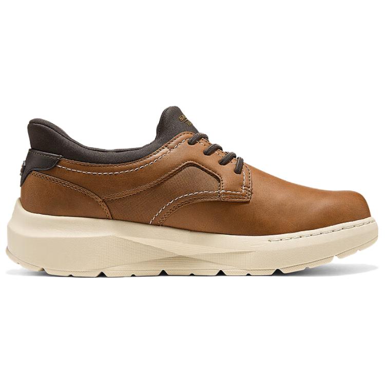 Skechers Повседневная модная универсальная обувь из синтетической кожи в стиле business casual для мужчин, коричневая, 205703-TAN