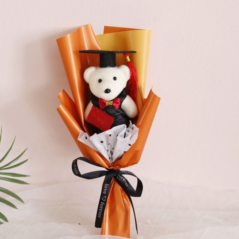 Cartoon Graduation Bear Plush Toy Stuffed Simulated Bear Doll Bouquet  Girlfriends