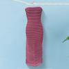 Yousheng Women's Summer Bodycon Maxi Tube Dress Ribbed Strapless Going Out Party Dress Striped Sleeveless Knit Long Dress