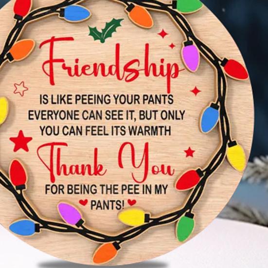 Подвеска «Дружба» Деревянная подвесная елочная игрушка Подвеска «Символ дружбы» Подарок на день рождения и Рождество для друзей