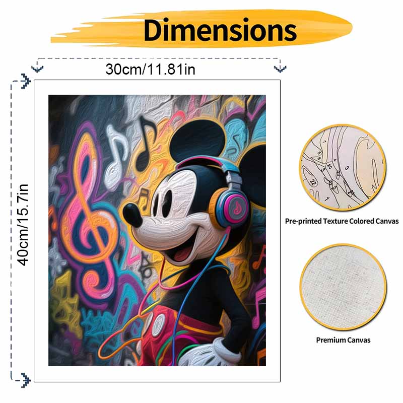 Disney Микки Маус музыкальный граффити масляная живопись цифровая живопись художественный набор ручной работы DIY подарки украшения для дома