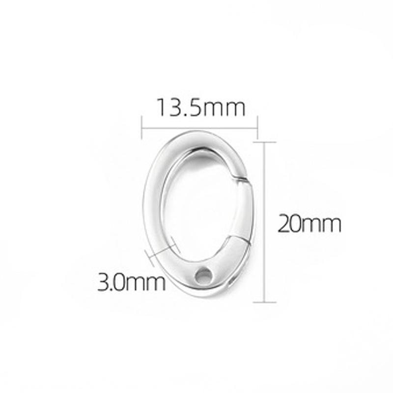 2pcs/1pc No Fade Stainless Steel Heart Spring Lobster Clasp Keychain Oval Clasps Keyring Carabiner Key Holder DIY Jewelry Making
