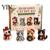 No Glue Beading Set 3D Beaded DIY Kit, Lifelike Christmas Animal Craft Set, Bead Cat Handmade Easy Embroidery Kit for Kids And Adults Festive Holiday