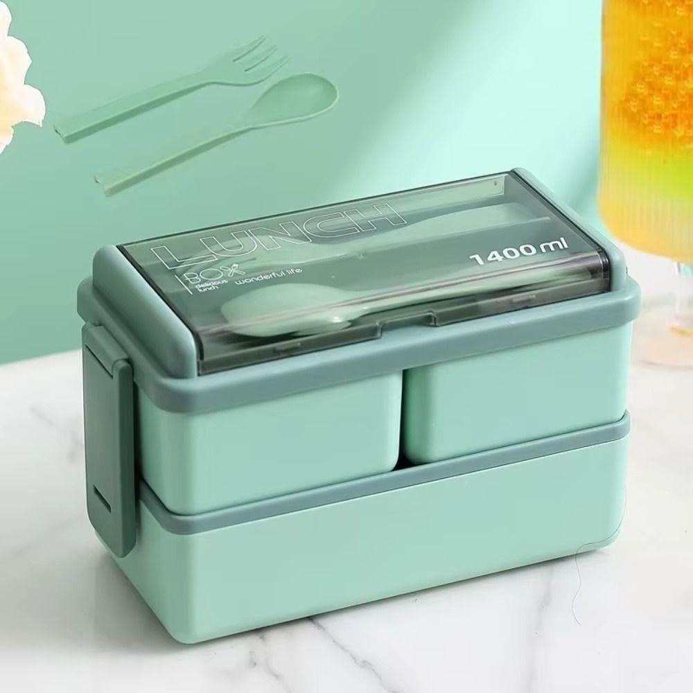 Single/Double Layer Portable Lunch Box Leakproof Design Food Lunchbox Dinnerware Set  Office Use