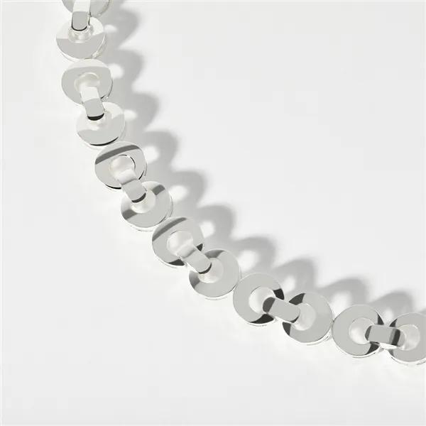 Silver 925 Crescent Circle Link Silver Bracelet