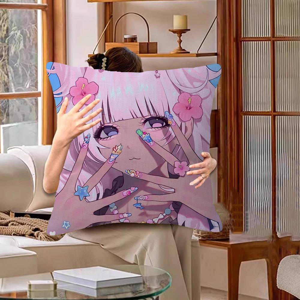 Гяру Субкультура Девушки АНИМЕ Ретро Декоративная Эстетика Комнаты Наволочка Домашний Декор Спальня Диван Кровать Подушка Чехол 45x45