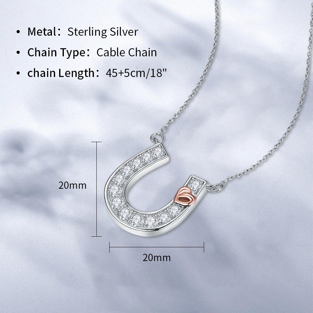 Новое женское ожерелье в форме подковы из белого золота с украшением в виде сердца и узлом из стерлингового серебра 925 пробы