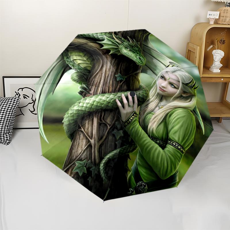 Dark Theme Automatic Umbrella, Lightweight & Portable, 8 Rib, Perfect for Outdoor Travel, Birthdays, Christmas, Gifts.
