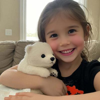 Плюшевая кукла Белый медведь 21/28см Милая семейная мягкая игрушка для успокоения Мягкая и приятная на ощупь плюшевая игрушка Подарок для детей