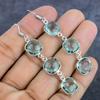 Green Amethyst Gemstone Handmade 925 Sterling Silver Jewelry Earring 2.48" O2J62