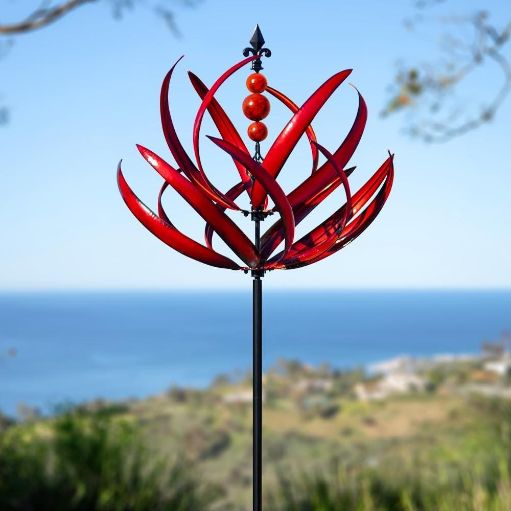 Ветряные вертушки для улицы - очень большие металлические ветряные скульптуры для улицы, вертушки со стойкой, ветряные мельницы для сада во дворе, декор газона для сада и двора