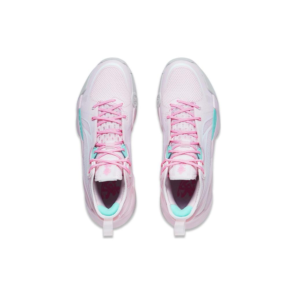 Li Ning SONIC 10 Текстиль, Искусственная кожа Амортизация Противоскользящие Средняя высота Баскетбольные кроссовки Унисекс Розовый примула ABAS069-51