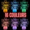 Lampe de chevet 3D LED - Mamie - Message d'Amour - 16 Couleurs - Télécommande - Tactile