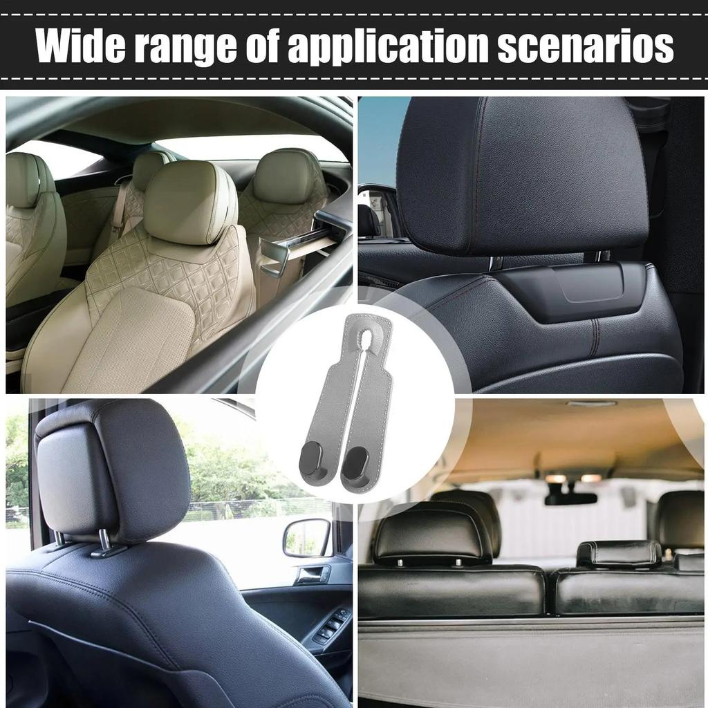 Универсальный двойной крючок для автомобиля, крючки для спинки заднего сиденья, вешалка-клипса на подголовник, 2 в 1, держатель-крючок, хранение, аксессуары для интерьера автомобиля