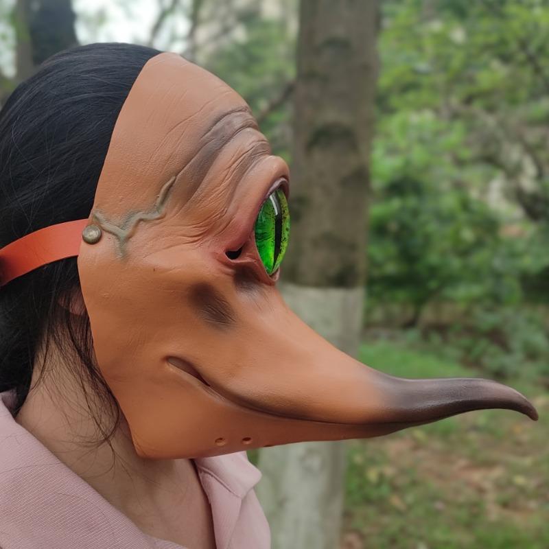 Mask Halloween Latex Half Face Mask Party One Eyed Monster Long Mouth Monster Bird for Halloween Costume Cosplay Props