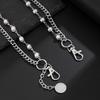 Zinc Zinc Zinc Alloy Pearl Waist Chain Turquoise Pants Chain Fashion Tassel Jeans Chain  Male