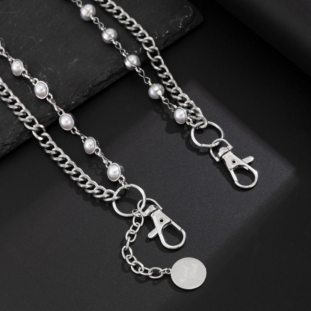 Zinc Zinc Zinc Alloy Pearl Waist Chain Turquoise Pants Chain Fashion Tassel Jeans Chain  Male