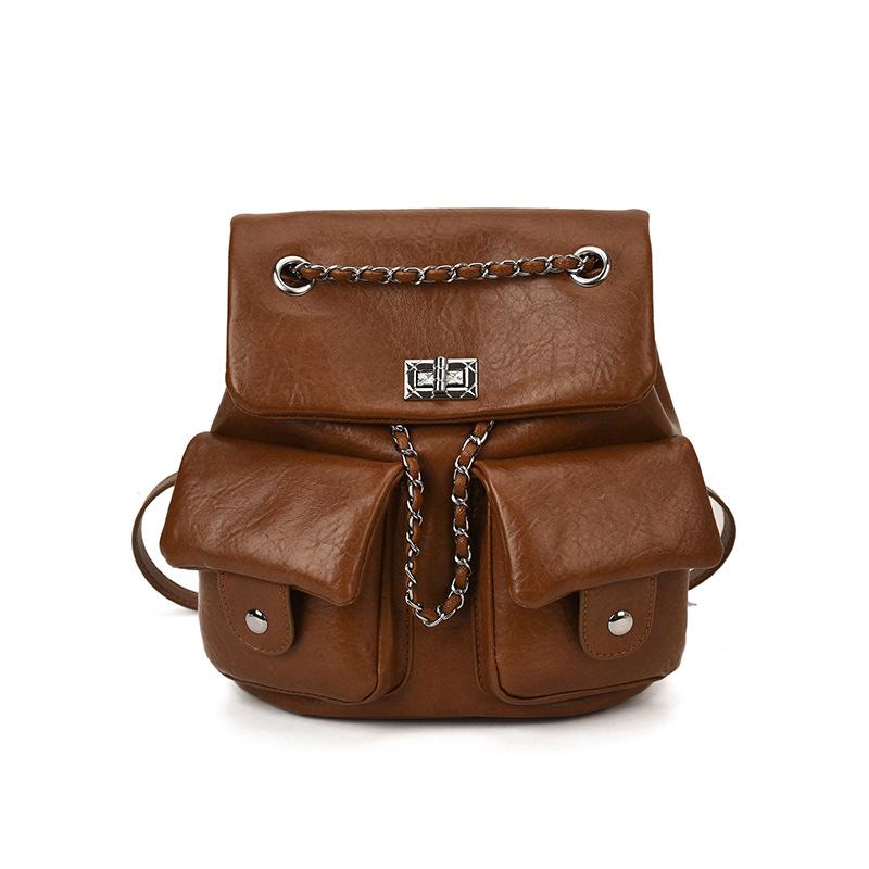 Нишевый дизайн рюкзак женский модный повседневный студенческий класс школьная сумка цепочка сумка-ведро высокая ценность дорожный рюкзак